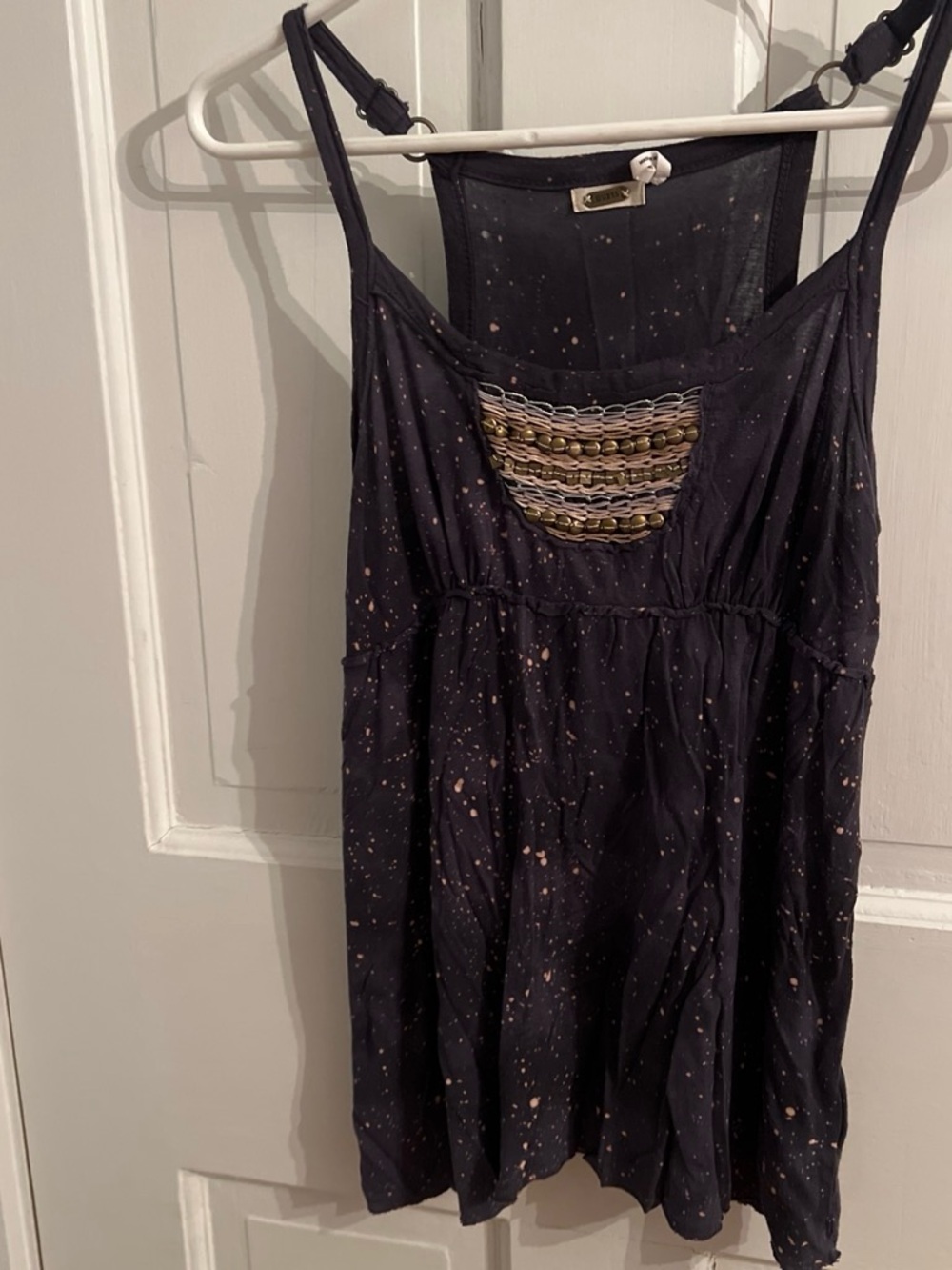 Vintage Guess  Tank Top with Gold & Silver Embellished Neckline